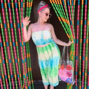 Tie dye Dolls Kill Pant Set ✌️💚